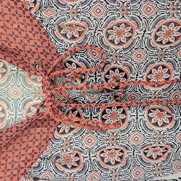 American Rag Orange, Navy & Off White Sheer Boho Print M - Picture 4 of 15
